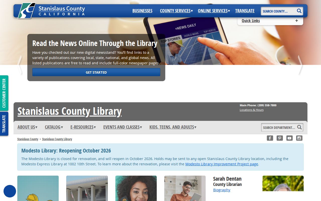 Stanislaus County Library access for Modesto city directory collections