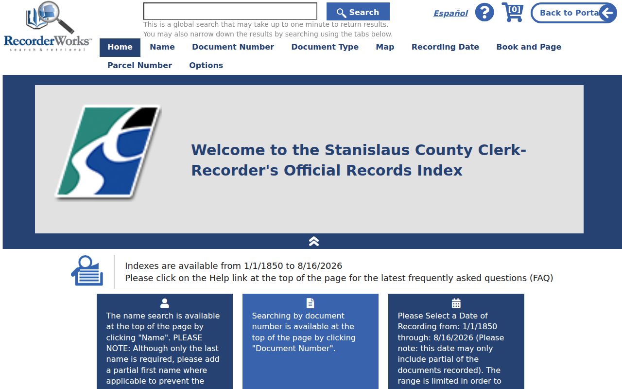 Modesto residents directory RecorderWorks official records search