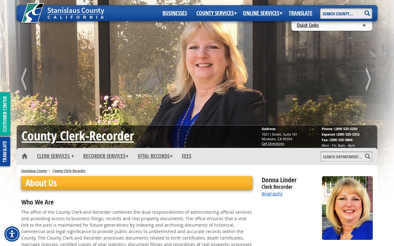 Modesto residents directory Stanislaus County Clerk Recorder source