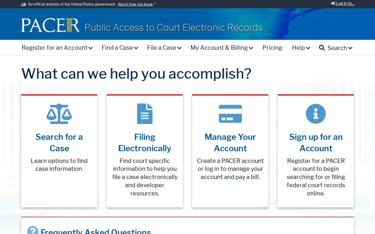 Modesto resident lookup PACER federal court search