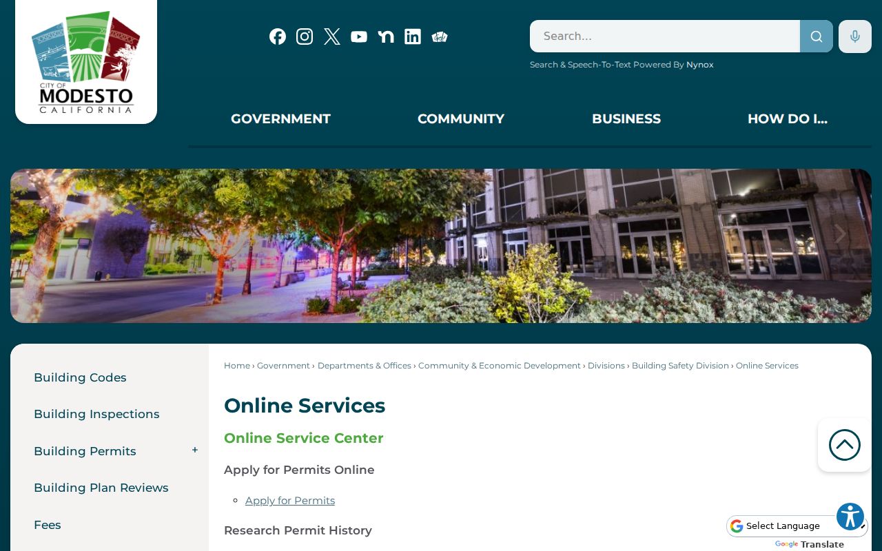 Modesto street directory online address and permit services