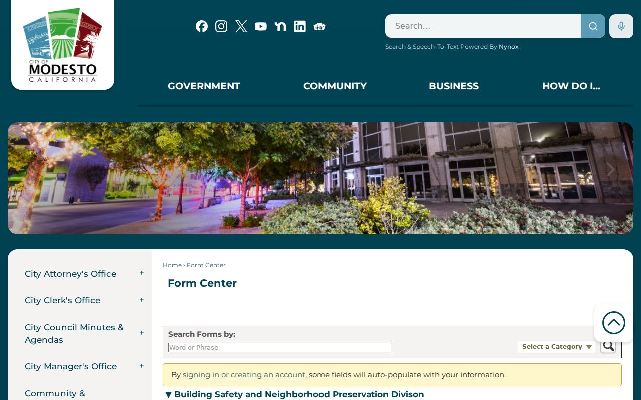 Modesto street directory official forms and records request access